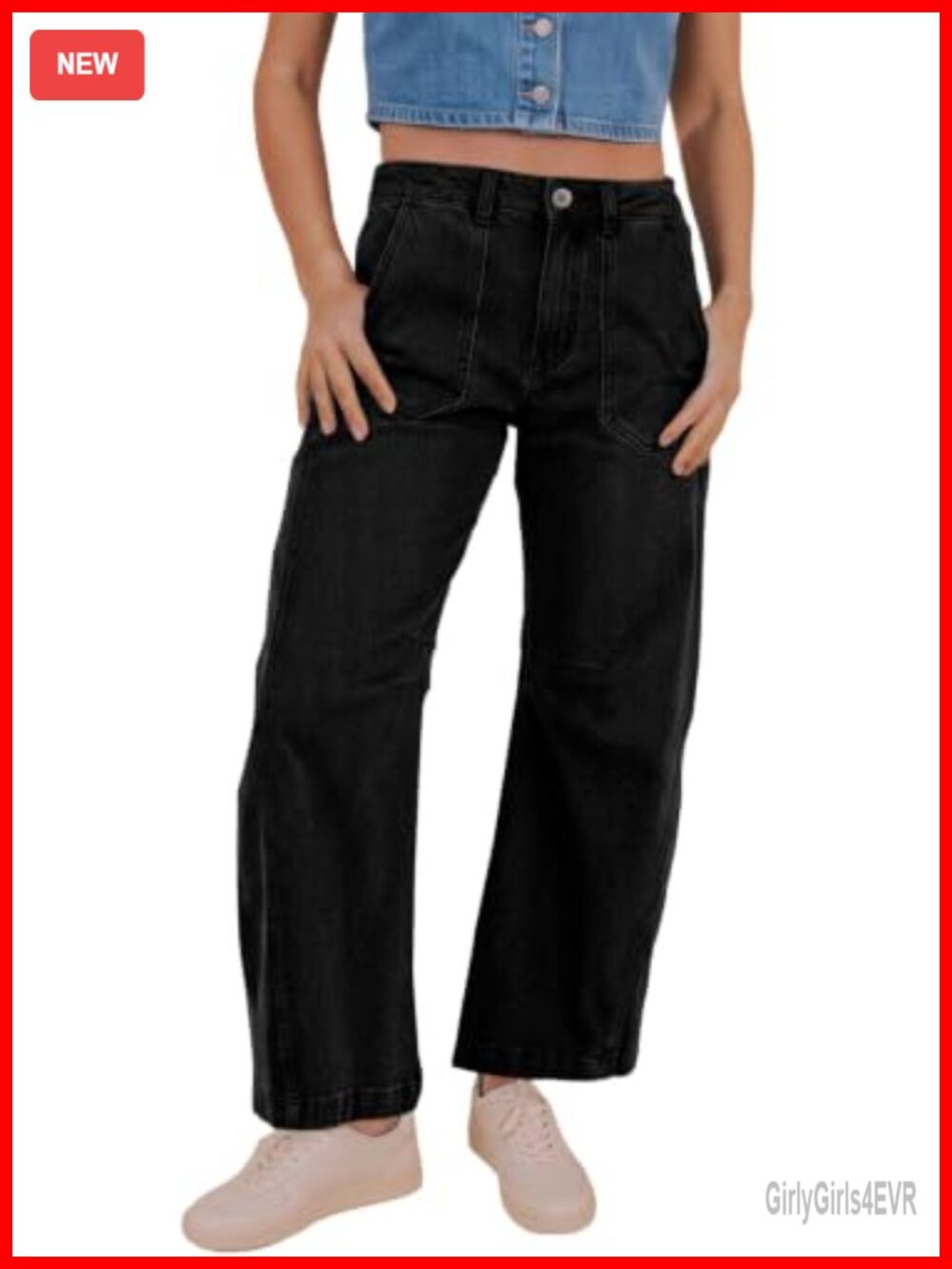 Sidefeel High Waist Stretchy Barrel Wide Leg Jeans